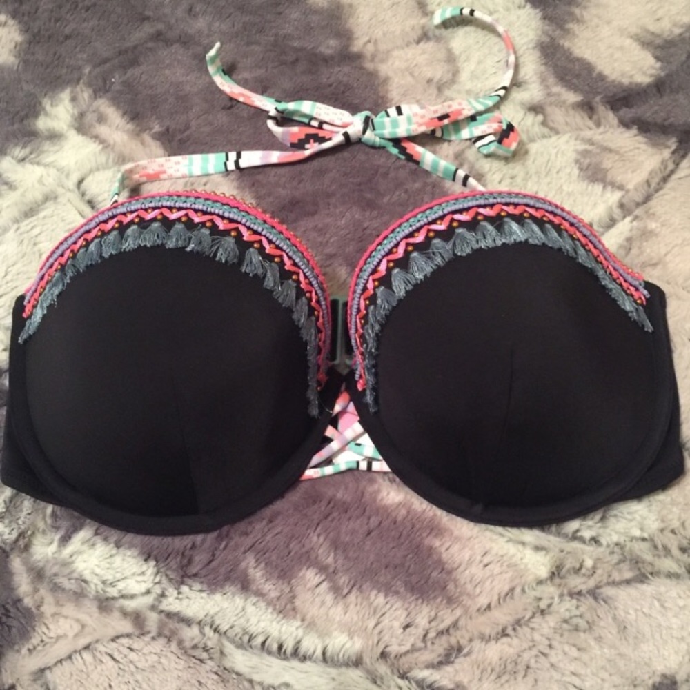 BLUE AND PINK TRIBAL 34DD bikini top 🌊👙